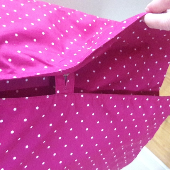 Lands End button front pink polka dot rain jacket/Trench SizeXS - Picture 8 of 14